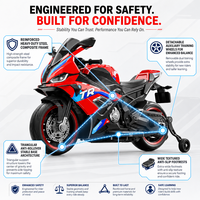 Moto électrique pour enfants 12V 4.5AH avec roues d'apprentissage pour 3-8 ans, batterie rechargeable avec télécommande
