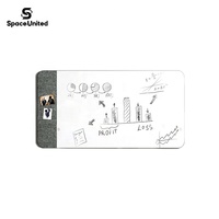 Tableau blanc magnétique mural SpaceUnited à cadre en aluminium moderne et bords arrondis, mobilier de bureau en gros