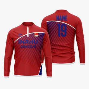 سترة رياضية للطلاب لكرة القدم برشلونة رويال كود للرجال بسحاب نصفي للجري والتدريب بياقة عالية سريعة الجفاف بأكمام طويلة - Product Image 2