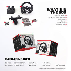 Volante de Carreras Fantech R2 180 °   Volante y Pedales de Carreras para PC, <span class=keywords><strong>PS3</strong></span>, PS4, XBOX y Switch, Juego Completo - Product Image 6