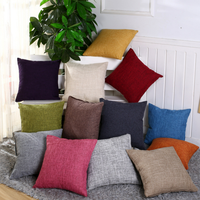 Housses de coussin décoratives pour canapé, lit, salon – Housse de coussin carrée épaisse en lin