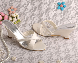 <span class=keywords><strong>Tacco</strong></span> personalizzato sandali bianchi zeppa pantofole - Product Image 3