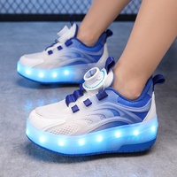 Patins à roulettes lumineux respirants et confortables pour garçons et filles, chaussures de sport pour enfants et étudiants avec semelle intermédiaire en EVA et empeigne en mesh