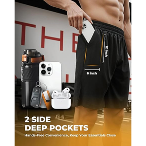 Pantalones Cortos Deportivos de Secado Rápido para Hombre, Pantalones Cortos de Gimnasio para Entrenamiento y Correr al por Mayor, con Estampado Personalizado y Cierre Elástico en la Cintura - Product Image 2