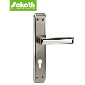 Manija de Puerta de Palanca de Aleación de Aluminio Dorada de Fábrica de Wenzhou, con Placa Larga de Hierro para Puertas Interiores - Product Image 4