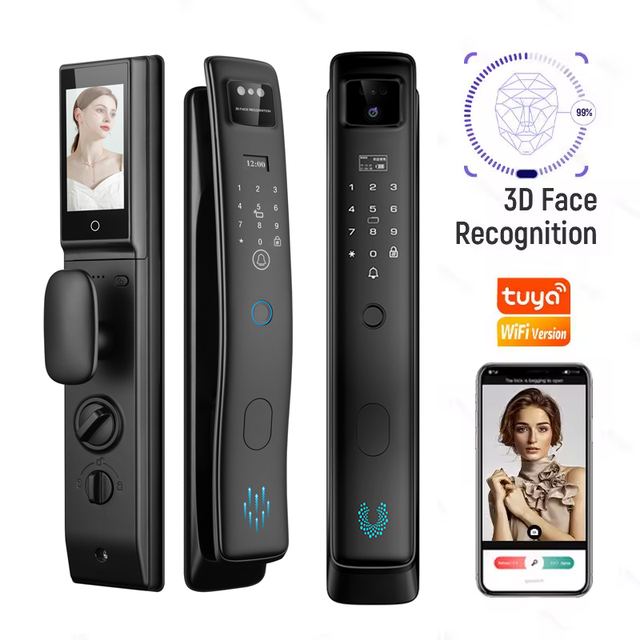 Face Recognition Smart Lock Tuya Video Intercom WiFi Camera Fingerprint Door Lock Secure Home Apartment Access