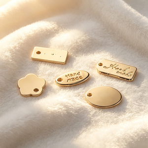 Own Design Custom Metal Brand Tags Engraved Metal <b>Name</b> Plates Private Sewable <b>Labels</b> for Apparel & Handbags - Product Image 2