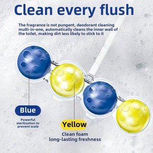 Blue <strong>Bubble</strong> <strong>Cleaner</strong> Hanging Toilet 4-Gel Balls Fragrant Deodorizer Toilet Cleaning Ball - Product Image 6