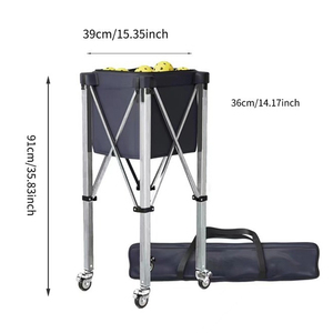 Draagbare Pickleball Tenniswagen Met Grote Capaciteit Duurzaam Ademend Mesh Opbergrek, Soepele Rollende Aluminiumlegering Usapa - Product Image 3