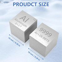 Cube de densité en aluminium de haute précision 10x10x10mm avec impression par découpe