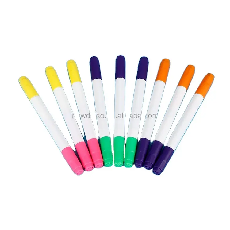 Double tip fluorescent highlighter marker pens