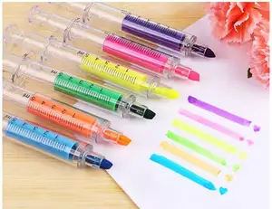 Toptan kalemler estetik-2020 şırınga fosforlu kalemler sevimli Kawaii işaretleyici estetik okul malzemeleri ofis hemşire doktor sabit eczane hediyeler