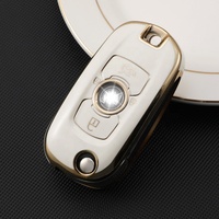 Housse de clé de voiture de luxe en TPU, bord doré, 4 boutons, étui pliable de protection, coque de télécommande Buick Allure