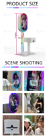 Nouveau grâce selfie dslr caméra photobooth kiosque approvisionnement de fête moniteur lcd écran ovale selfie photomaton avec flight case
