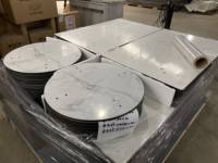 Tables de café compactes en stratifié HPL imperméables et anti-UV Lifepursue 700 mm carrés pour l'extérieur