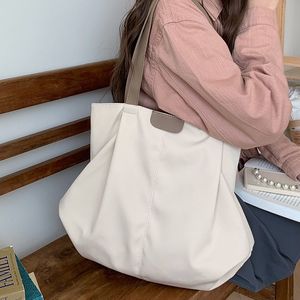 <b>Canvas</b> Tote <b>Bag</b> Off White Light Brown <b>Large</b> Capacity Zipper Closure Everyday Commute Women's <b>Bag</b> - Product Image 2