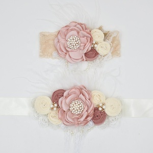<span class=keywords><strong>Bandeau</strong></span> de luxe en ivoire, couronne florale avec plume, ceinture en perles, pour <span class=keywords><strong>mariage</strong></span> - Product Image 5