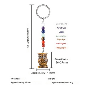 Oferta Imperdível: Chaveiro de Coruja de Quartzo Rosa Natural de 1 Polegada, Acessório para Bolsa, Pingente de Cristal Natural para Cura de Chakra, Presente DIY - Product Image 3