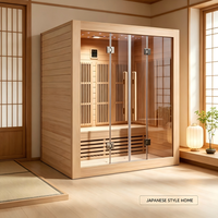 Grande salle de sauna spa pour les gymnases, les hôtels, la maison, le bien-être, sauna en bois de cèdre, salle de vapeur à infrarouge lointain