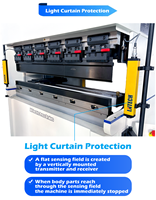 Presse plieuse électrique à double servo 30T1250mm avec rideau lumineux, taille minimale de 3T200mm pour le pliage de tôles en acier au carbone de 2,9 mm