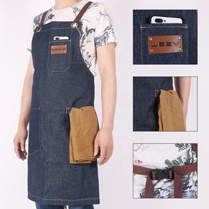 Bavoir <span class=keywords><strong>sans</strong></span> manches en denim bleu à bretelles réglables <span class=keywords><strong>Tablier</strong></span> de cuisine pour hommes et femmes pour barman pour la cuisine et le bar - Product Image 2