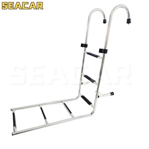 Échelle de bateau Seacar à 6 marches en acier inoxydable pliable avec mains courantes courbées pour usage marin et yachts - Product Image 1