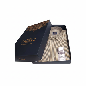 Black Striped French Double <b>Cuff</b> Shirt - Product Image 2