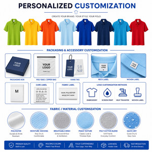 Polo de performance pour homme avec logo personnalisé, 200 g, 100 % polyester, séchage rapide, respirant, pour équipe de golf, vente en gros, S-4XL, bleu clair - Product Image 5