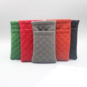 Étui à lunettes de soleil en gros d'usine avec fermeture automatique à ressort, sac de rangement pour lunettes, nouvelle pochette en tissu éponge double couche - Product Image 4