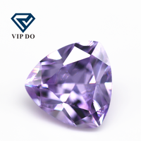 3x3mm-12x12mm pierre précieuse synthétique en zircon cubique en forme de trillions de couleur lavande