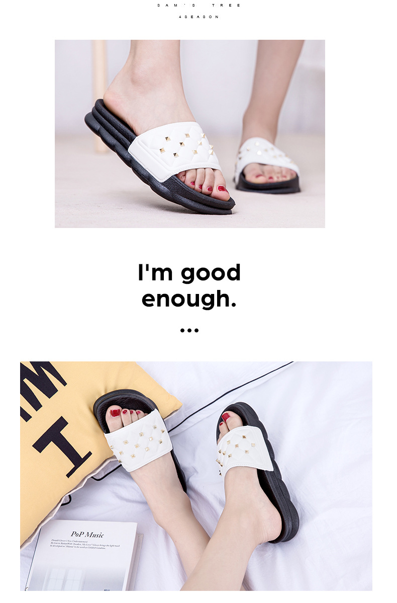 Fashionable Sandals Slippers Riveted Casual High Heels Platform Sandals for Women