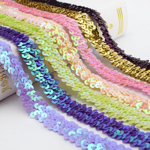 Deepeel KY335 2cm DIY Sewing Garment Accessories Stage Dress Paillette <strong>Lace</strong> Trimmings <strong>Elastic</strong> Sequins <strong>Lace</strong> - Product Image 6
