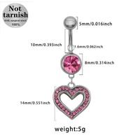 Gaby Nouveau Anneau de Nombril pour Enfants, Design Fleur, en Zircon, pour Fiançailles et Mariage, Haute Qualité, Étanche, en Acier Inoxydable, Sans Nickel