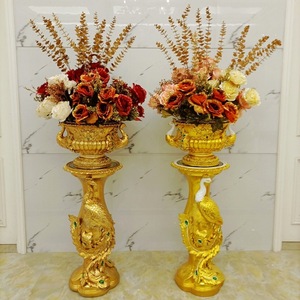 Jarrón Grande de Estilo Europeo para Sala de Estar, Adornos Dorados para Decoración del Hogar, Mueble para TV, Inserto para Flores Secas - Product Image 1