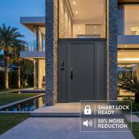 Puerta de UPVC para Balcón, Loft, Apartamento, Piso Alto, con Vista a la Ciudad, Color Bronce Atardecer, Malla Retráctil Compacta, Barandilla Elegante