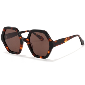 Gafas de Sol Geométricas con Montura de Caparazón de Tortuga, Lentes Verdes, Protección UV400, Estilo Moderno Unisex para Adultos - Product Image 3