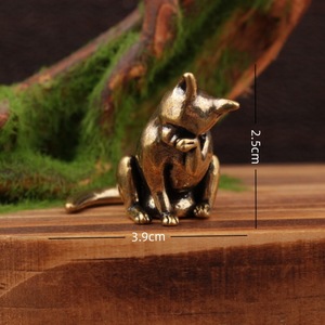 Figuras de Gatos Llorones de Latón Sólido, Decoración para el Hogar, Regalos y Recuerdos, Esculturas de Animales de Alta Calidad, Forma Irregular, Decorativas - Product Image 4