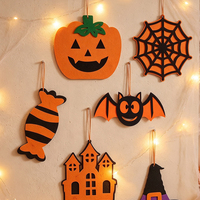Décorations suspendues en feutre pour Halloween, motifs citrouille, toile d'araignée, bonbons, chauve-souris, chapeau, maison, fantôme, pour arbre de Noël, fête, maison, fournitures de fête