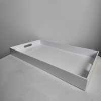 Acryl trays groothandel commerciële kwaliteit gepolijste tafelblad witte make-up sieraden horloge luxe op maat privélabel decoratie