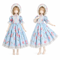 Costume BJD style jardin personnalisé, robe BJD vintage rose, manches bouffantes, dentelle, vêtements de poupée pour poupée BJD articulée taille réelle