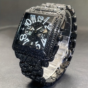 Orologio di Lusso Hip-Hop Dorato con Movimento <span class=keywords><strong>al</strong></span> <span class=keywords><strong>Quarzo</strong></span>, Calendario, Quadrante Quadrato, Numeri Romani e Lunetta con Strass Scintillanti - Product Image 5