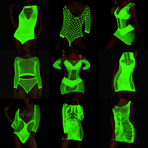 Glow Lingerie - Sexy Luminous Women's Bodysuits - Sheer Mesh Glow Lingerie - Sexy Luminous Women's Bodysuits - Sheer Mesh