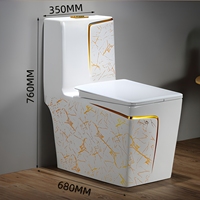 Prix de gros WC monobloc en céramique doré, à chasse directe, avec sangle de fixation carrée, personnalisable en usine
