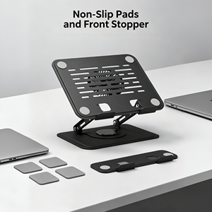 Tragbarer Laptop-Ständer mit 360-Grad-Drehfunktion, USB-Lüfter, magnetischer, ergonomischer Erhöhung für Laptops oder Tablets im Format 10-17 Zoll - Product Image 3