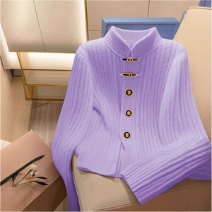 Cardigan Elegante Autunnale di Alta Qualità in Viscosa e Lana con Collo Halter e <span class=keywords><strong>Pizzo</strong></span> Lavorato a <span class=keywords><strong>Maglia</strong></span>, Top Unico e Super Elegante per Donna, Maglione Bianco 012 - Product Image 4