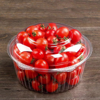 Gestapelde Wegwerp Doorzichtige Pet/Pla-Voedselcontainer Verdikte Plastic Clamshell Fruitverpakkingsdoos Met Scharnierend Deksel