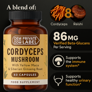 Sıcak Fırsat OEM Kordyceps Mantarı Kapsülleri %100 Doğal %100 Saf Yetişkin Enerji Yönetimi Takviyesi - Product Image 5