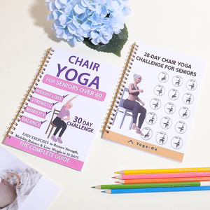 Cahier de défi de yoga de chaise personnalisé de 28/30 jours reliure à bobine d'or pratique de guidage d'action de yoga <span class=keywords><strong>livre</strong></span> de journal d'<span class=keywords><strong>alimentation</strong></span> <span class=keywords><strong>saine</strong></span> - Product Image 2