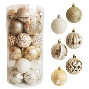 Cross Border 6cm 30Pcs/Set Shaped Platinum Christmas Balls Set Christmas <b>Tree</b> Christmas Atmosphere Decoration Balls - Product Image 1