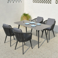 Chaises de salle à manger d'extérieur modernes empilables, légères, durables, imperméables en aluminium pour patio, jardin, hôtel et salon